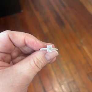 Moissanite 1 CTW Emerald Cut Silver Women's Ring